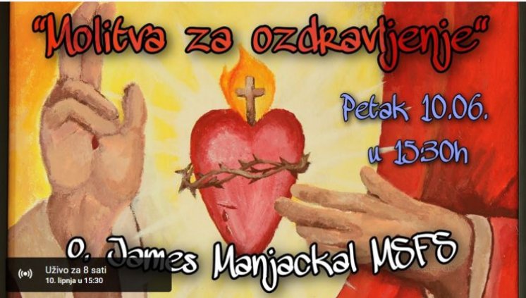 Katolički svečenik M.S.F.S. James Manjackal predvodi virtualnu molitvu za ozdravljenje ovaj petak, 10. lipnja u 15:30h.