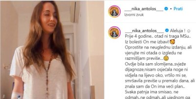 Nika Antolos svjedočila o svom ozdravljenju od multipole skleroze: Iz bolesti On me izbavi!