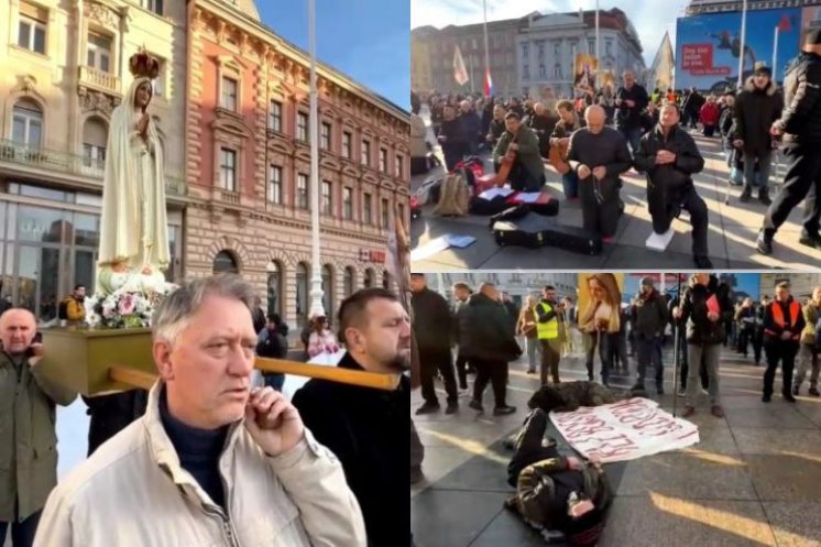 Muška krunica na trgovima diljem zemlje: Prosvjednici ležali u prostoru za molitvu