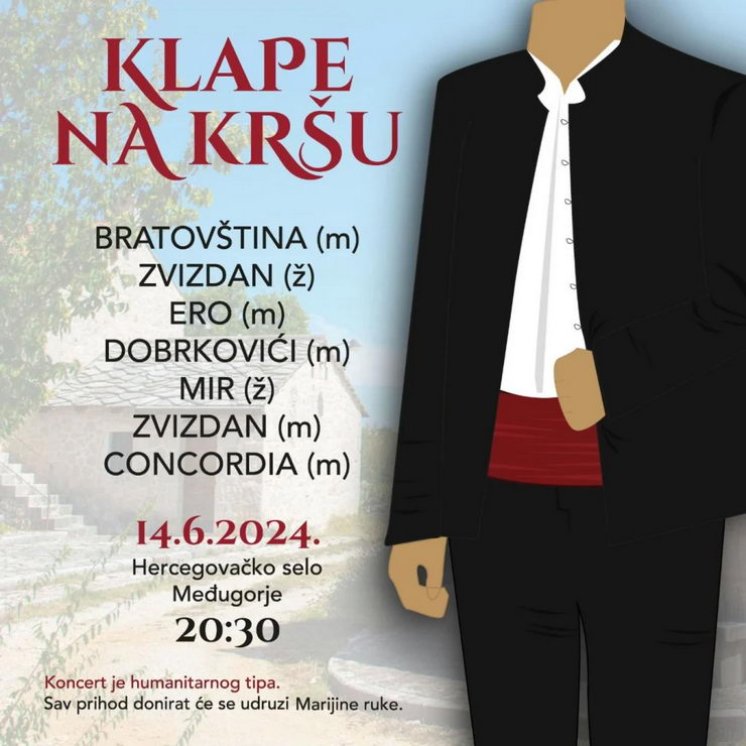 KLAPE NA KRŠU Humanitarni koncert i ove godine u Međugorju