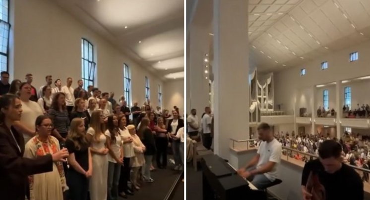 VIDEO Emotivna izvedba Thompsonove pjesme &#039;Gospin dom&#039; u Stuttgartu oduševila vjernike na misi&quot;